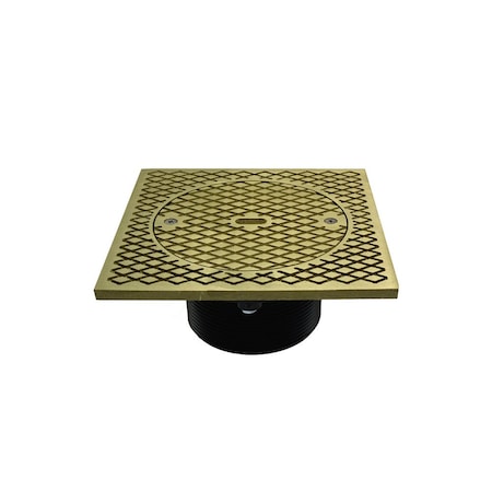 Jones Stephens 3-1/2in. ABS Cleanout Spud with 7in. Nickel Bronze Square Cover D57911